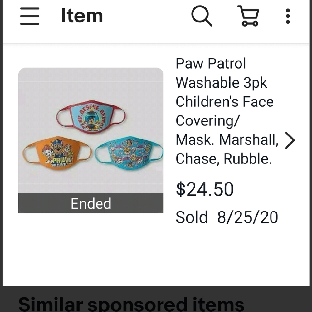 3 PAW PATROL CHILDREN'S FACE MASKS - Picture 9 of 9